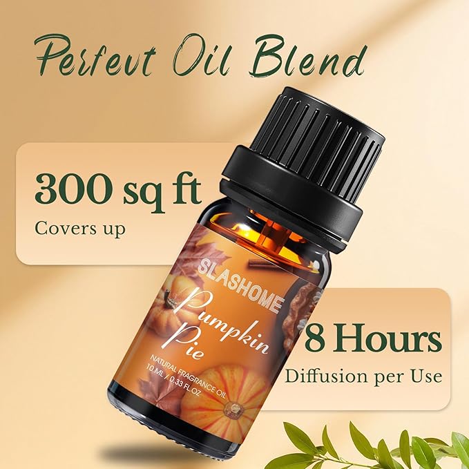 ﻿Fall Essential Oils Set | 8 Pcs Autumn Essential Oils for Diffusers for Home, Fragrance Oil for Candle, Aromatherapy Gift Set | Pumpkin Pie, Cinnamon, Apple Cider, Vanilla, Fall Leaf & More