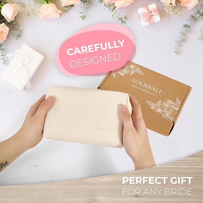 Bridal Emergency Kit for Wedding Day, Wedding Essentials Survival Set for Team Bride, Must-Have 30+ Essentials Travel Kit with Makeup Bag