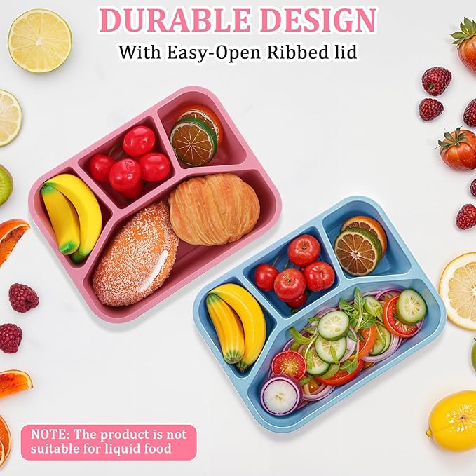 8 Pack Bento Box, Lunch Containers Wheat Straw Meal Prep Containers Reusable, Microwave and Dishwasher Safe Lunch Containers for Adults, Bento Lunch Box