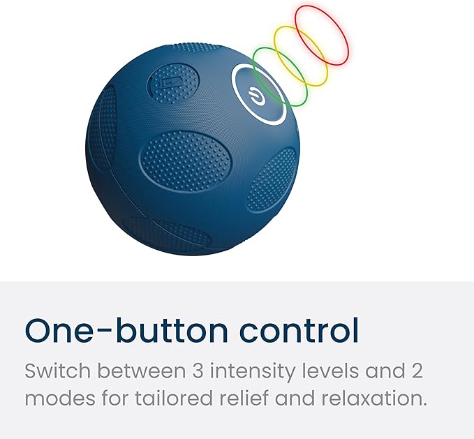 MyoSphere Vibration Massage Ball for Deep Tissue Stimulation, Muscle Tension Relief and Stress Reduction | Your Portable Deep Tissue Therapist | Nobol Blue- Limited Edition | 1.5lb