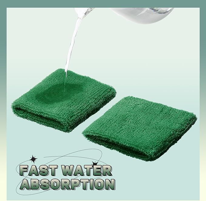 12 Pack Sweatbands Sports Wristband Cotton Sweat Band for Men and Women, Good for Tennis, Basketball, Running, Gym, Working Out