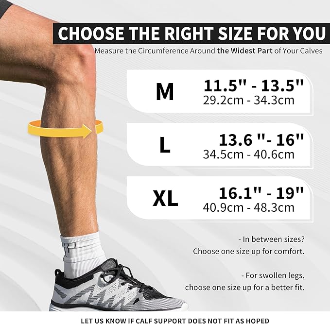 CAMBIVO Calf Compression Sleeve for Women & Men, 20-30mmHg Footless Compression Socks