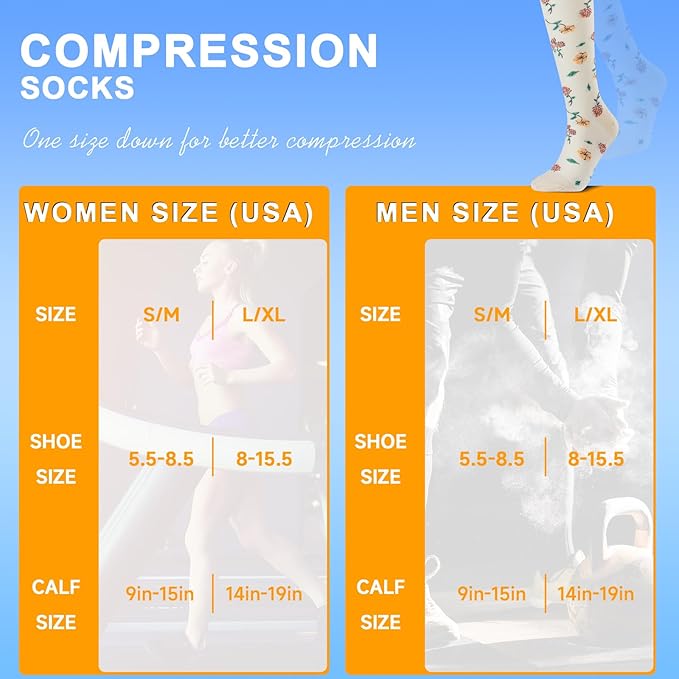 bropite Compression Socks for Women & Men Circulation-Support Knee High Socks 20-30 mmhg-Best for Running,Medical,Nurse,Travel