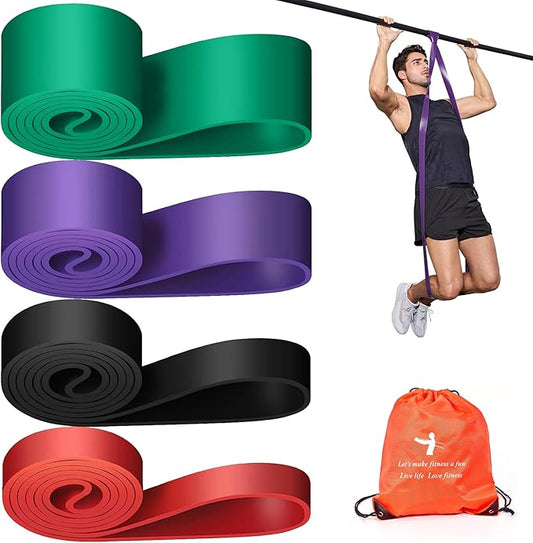 Pull Up Assistance Bands Set 5 LBS - 230 LBS, Long Resistance Bands for Pull Ups Working Out, Gym Workout Bands for Men Exercise Muscle Training and Shape Body - Carry Bag Included