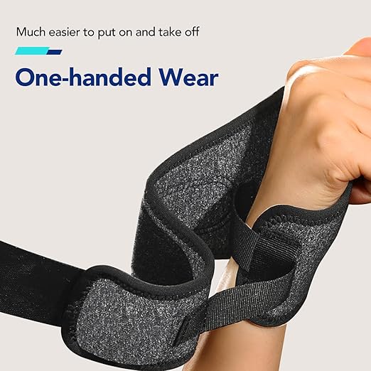 2 x Wrist Brace with Soft Thumb Opening for Mild Carpal Tunnel Tendonitis Arthritis Sprains (Not for Thumb), Compression Hand Brace for Women Men, Wrist Support Strap for Sports Work Typing Sleeping