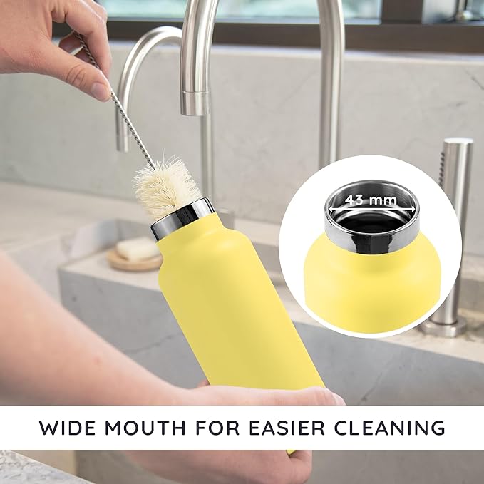 Bambaw Insulated 1L Stainless Steel Leakproof Thermal Water Bottle - Yellow Beam