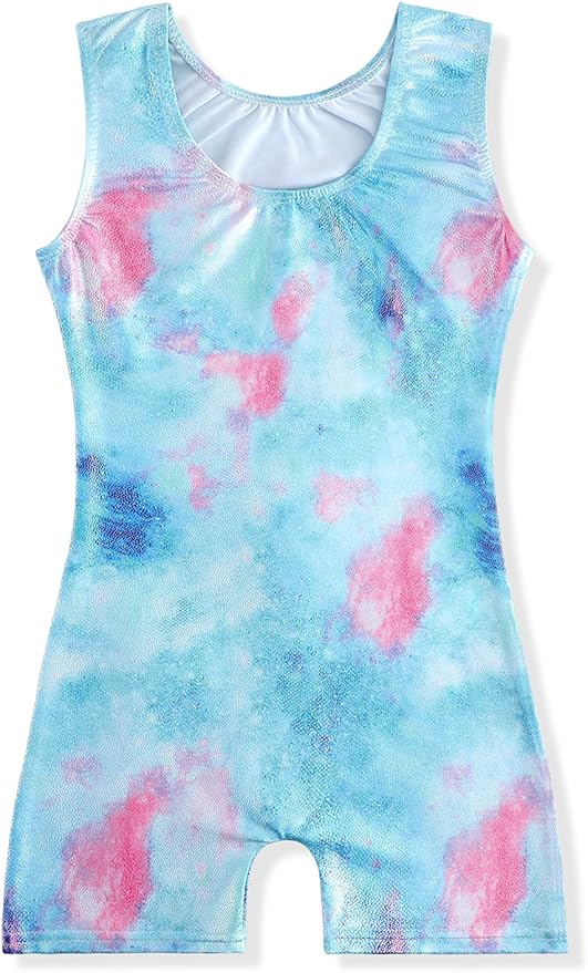 EQSJIU Leotards for Girls Gymnastics Sleeveless Sparkly Toddler Tumbling Outfits Dance Clothes Biketards for Kids 1-10 Years