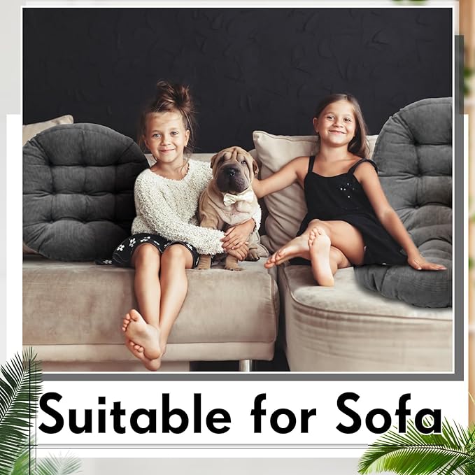 Jerify Floor Pillow Cushions 22 x 22 Inch Round Square Large Meditation Floor Pillow for Classroom Adult Meditation Picnic Party Cushion for Seating Gift Christmas(Round,Dark Grey,4 Pcs)