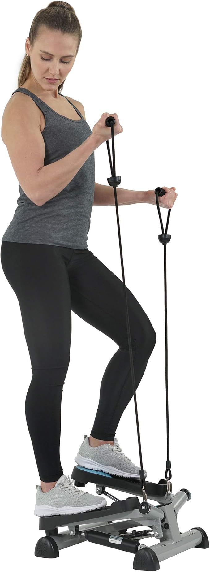 Efitment Mini Stepper Steppers for Exercise at Home Stair Step Cardio Thigh Master Workout Equipment Fitness Pedal Exerciser Non-Slip Pedals with Resistance Bands LCD Digital Monitor Climber