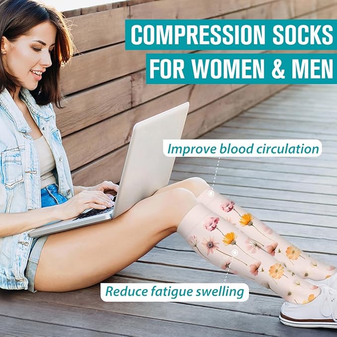 BLUEENJOY Copper Compression Socks for Women & Men (6 pairs) - Best Support for Nurses, Running, Hiking, Recovery