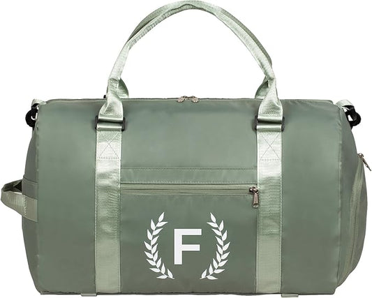 Gym Bag for Women, Personalized Duffle Bag with Shoe Compartment, Sports Bag for Yoga & Dance with Wet Pocket and Mat Strap.