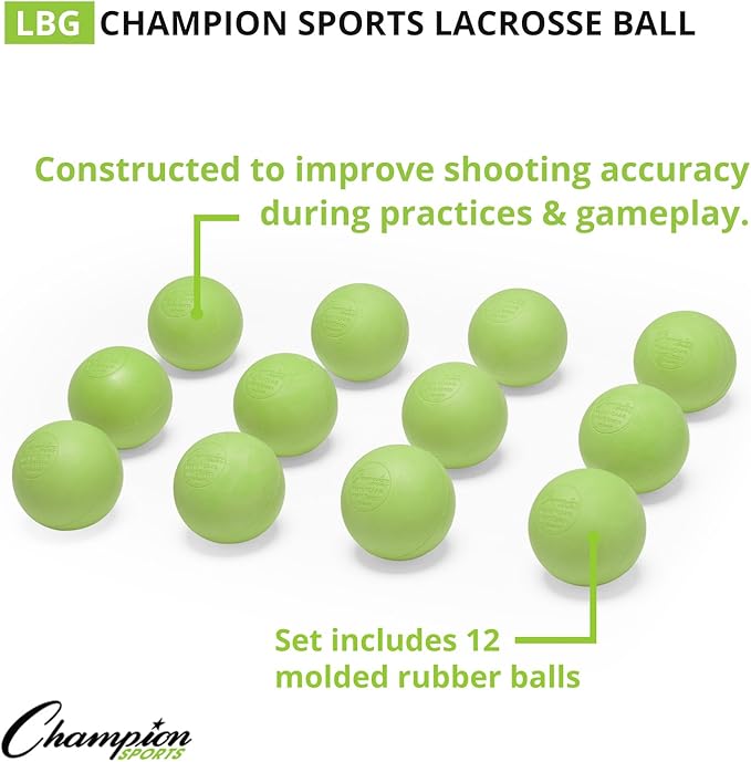Champion Sports Lacrosse Balls: Official Size Sporting Goods Equipment for Professional, College & Grade School Games, Practices & Recreation - NCAA, NFHS and SEI Certified