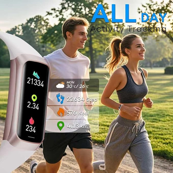 Fitness Tracker,2025 Smart Watch with Blood Pressure Heart Rate & Sleep Monitor IP67 Waterproof Step Calorie Counter Pedometer Fitness Activity Watch for Men Women Android iOS Phone (White)