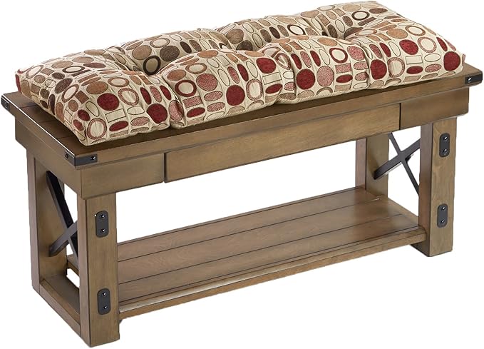 Klear Vu The Gripper Omega Non-Slip Tufted Bench Cushion for Indoor Furniture, Entryway Storage, Bay Window, 35 Inches, Geometric