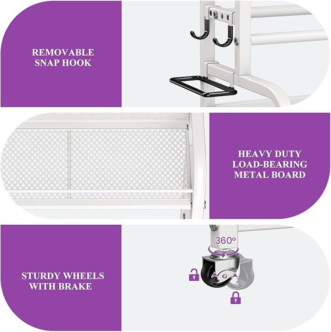 400LBS Dumbbell Rack, VOPEAK Adjustable Weight Rack for Home Gym, Home Gym Storage Rack for Yoga Mat Kettlebells and Strength Training Equipment, Weight Storage Rack for Dumbbells with Wheels