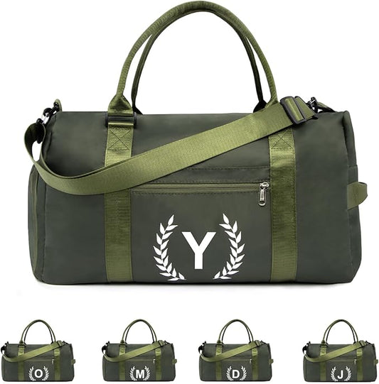 Gym Bag with Shoe Compartment - Personalized Monogrammed Duffle for Sports, Travel, and Workout with Initials