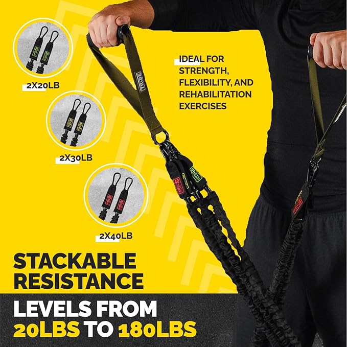 Tube Resistance Bands for Working Out Men and Women - Exercise Bands Resistance Bands Set, Resistance Band Bar, Handles, Ankle Straps, Foot Straps and Door Anchor