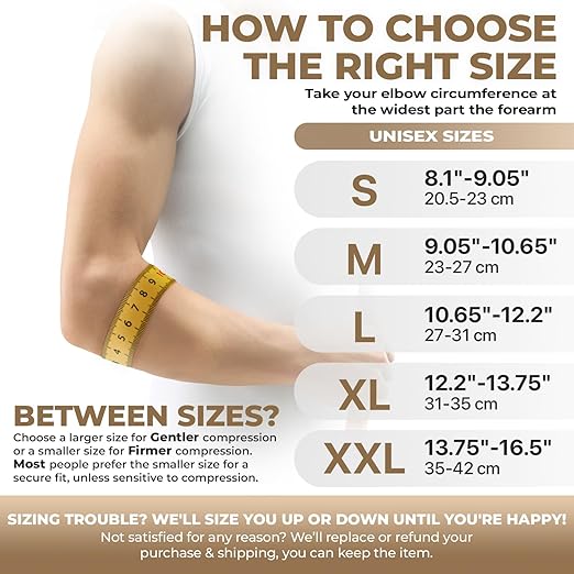 DR. BRACE® Elite Elbow Brace Support, Breathable Elbow Compression Sleeve with Gel Pad for Golfer's, Tennis Elbow & Tendonitis Treatment & Pain Relief 2024 (Nude (Beige), Medium)