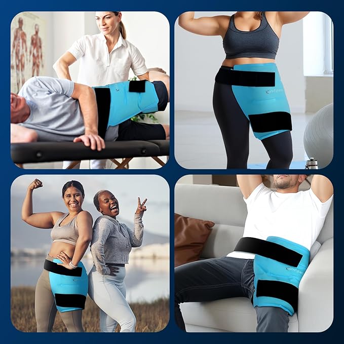 Comfytemp Large Hip Ice Pack Wrap for Sciatica, Hip Replacement, FSA Eligible, Reusable Gel Ice Packs for Injuries, Fracture, Pain Relief, Cold Compress Hip Brace Physical Therapy Recovery Gift (L/XL)