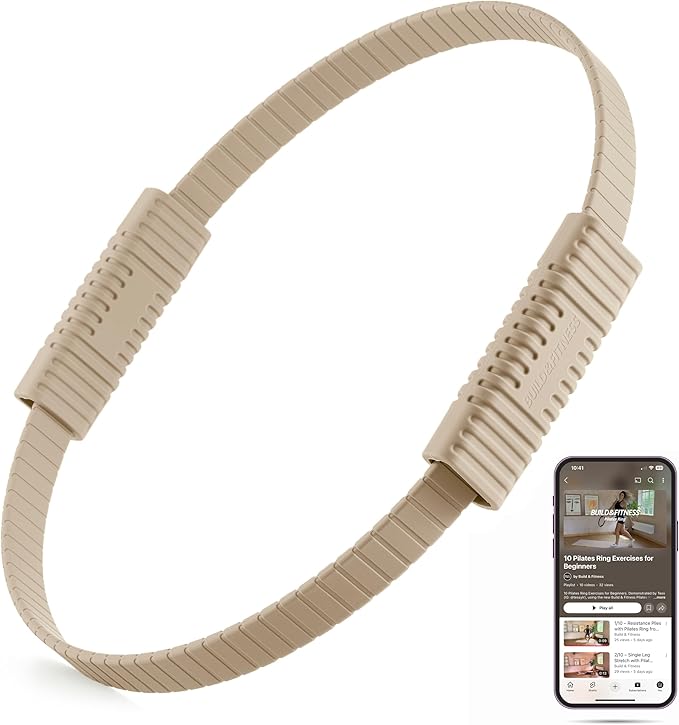 Build & Fitness Pilates Ring – 13.5 inch Magic Circle for Toning Thighs, Core, and Arms – Lightweight, Durable Silicone & Fiberglass Construction for Modern Home, Studio & Travel Workouts