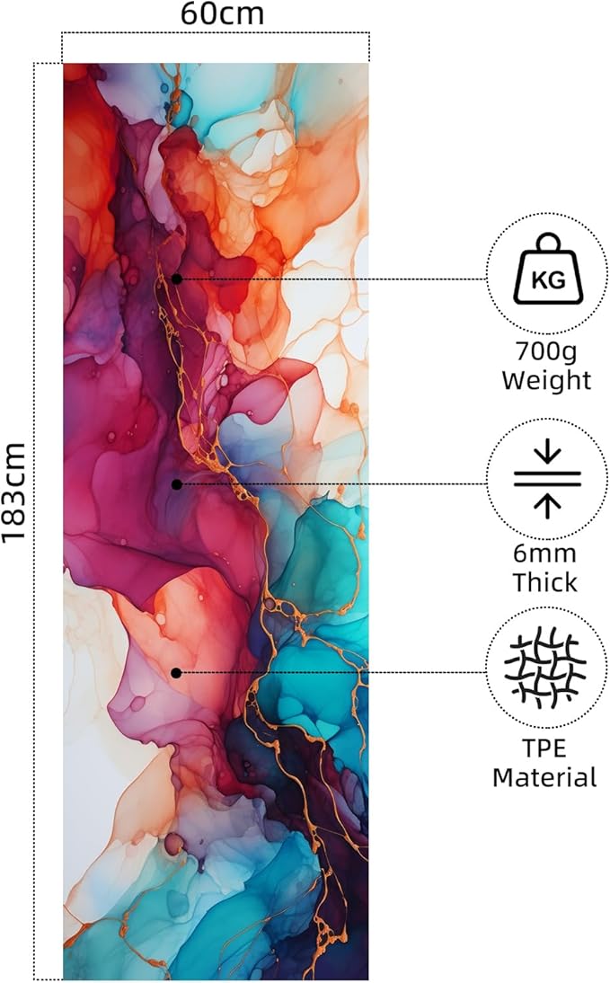 FOLAI Extra Thick Yoga Mat 6mm - Non-Slip Exercise Mat for HIIT, Pilates & Home Workouts & Workout with Free Carry Strap