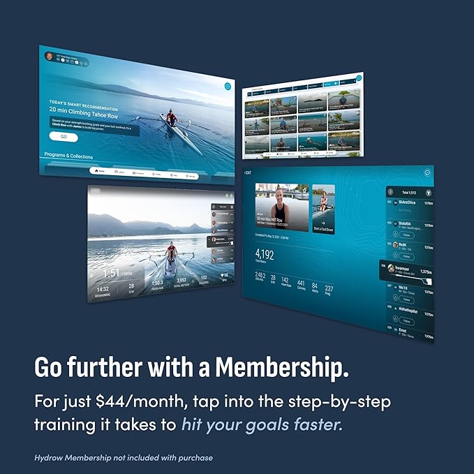 Hydrow Origin Rowing Machine with Immersive 22" HD Rotating Screen - Stows Upright | Live and On-Demand at-Home Workouts, Membership Required