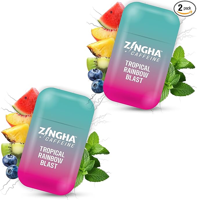 Caffeinated Aromatherapy Nasal Inhaler Stick – Natural Energy Boost with Essential Oils + Caffeine – Focus, Refresh & Breathe Easy (Tropical Rainbow Blast)