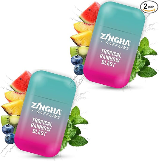 Caffeinated Aromatherapy Nasal Inhaler Stick – Natural Energy Boost with Essential Oils + Caffeine – Focus, Refresh & Breathe Easy (Tropical Rainbow Blast)