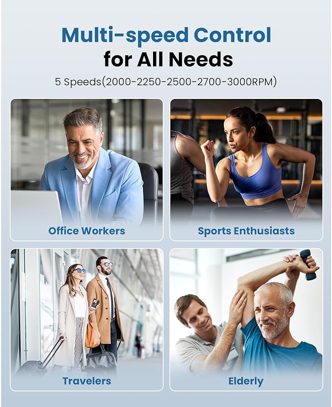 BOB AND BRAD M7 Plus Mini Massage Gun with Heat, Pocket-Sized Heated Deep Tissue Massager, Portable Percussion Muscle Travel Massager Gun, Ultra Light Small & Quiet Massage Gun