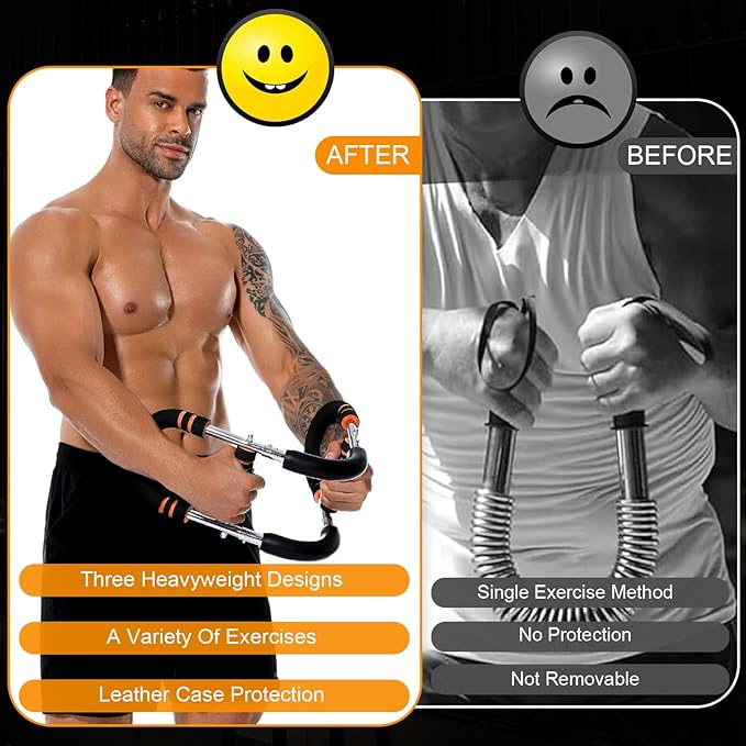 Twister Arm Trainer, Adjustable Chest Workout Equipment for Men & Women, Ergonomic Home Gym Strength Trainer, Muscle Builder & Strength Training with Anti-Slip Handles & Carry Bag for Arms, Chest
