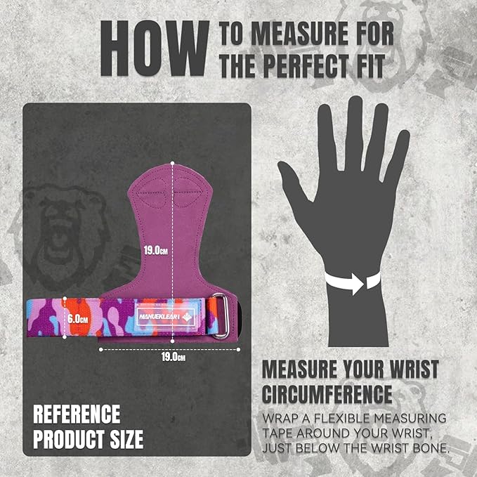 MANUEKLEAR Gym Straps Weight Lifting, Double Leather Lifting Straps for Men Deadlift with Cushion Wrist Loop, Gym Lifting Wrist Wraps for Weightlifting