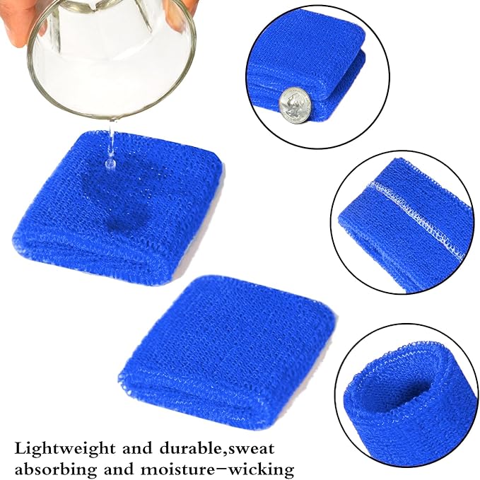 24 Pcs Neon Sweatbands Set Include 8 Pcs Sports Headband and 16 Pcs Cotton Wristbands 80s Neon Sweat Bands Bulk for Gym, Tennis, Basketball, Running, Exercise