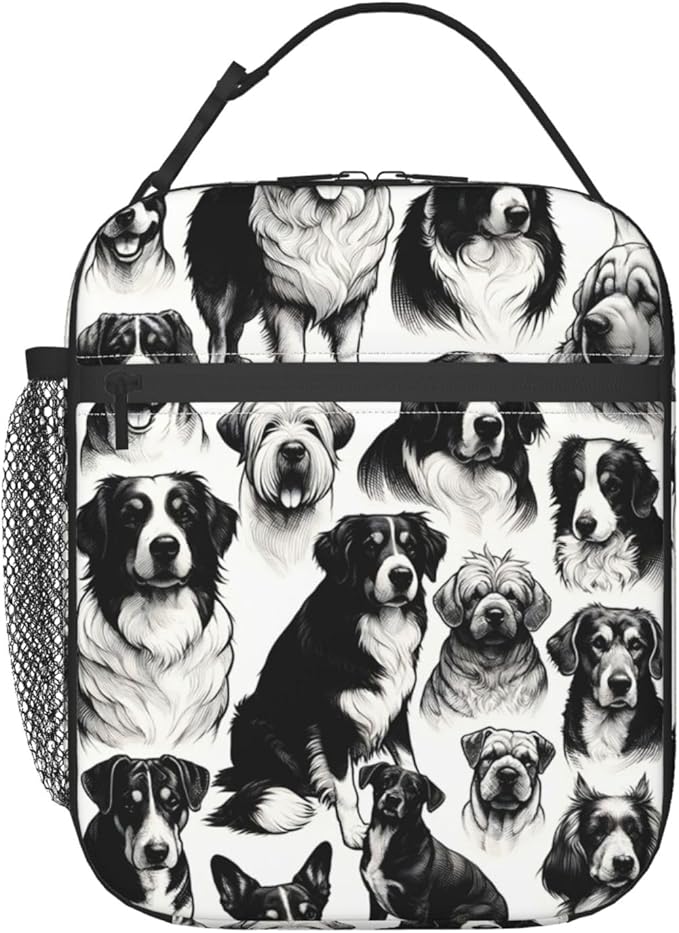 Cute Dog Lunch Box for Kids,Puppy Insulated Bag for Student,Pet Lovers Reusable Thermal Insulation Cooler Tote Bags for School Work Picnic Camping Outdoor Gifts (Dogs)