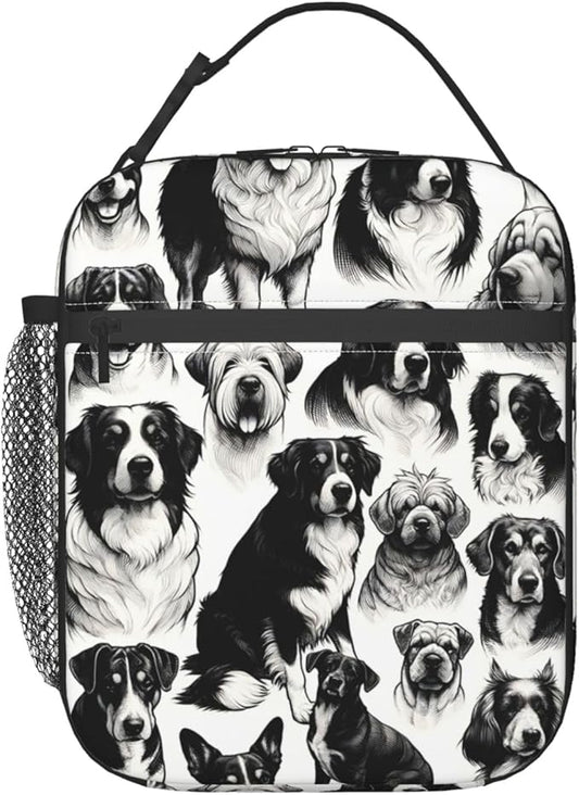 Cute Dog Lunch Box for Kids,Puppy Insulated Bag for Student,Pet Lovers Reusable Thermal Insulation Cooler Tote Bags for School Work Picnic Camping Outdoor Gifts (Dogs)