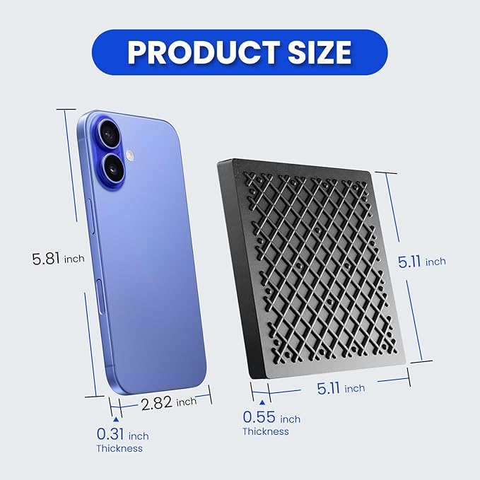 Exercise Equipment Mat 5.11x5.11x0.55in 4pcs, Heavy Duty Thick Steel Embedded Rubber Mat, Anti Slip/Noise Reduction/Vibration Resistance, Treadmills Equipment Pads, Used for Carpets, Wooden Floors