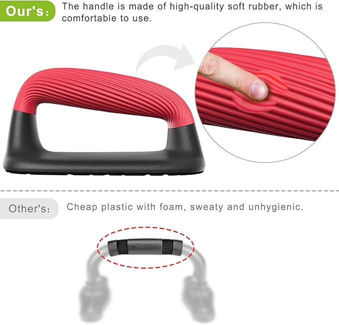 Kipika Push Up Bars, Pushup Stands, Anti-Slip Soft Plastic Push Up Handles, Bottom Anti-Slip Pad, Strength Training Equipment, Perfect for Floor Workout Exercise