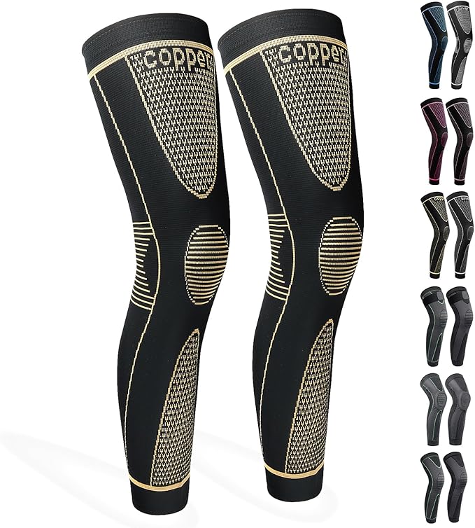 Full Leg Sleeves Long Compression Leg Sleeve Knee Sleeves Protect Leg, for Man Women Basketball, Arthritis Cycling Sport