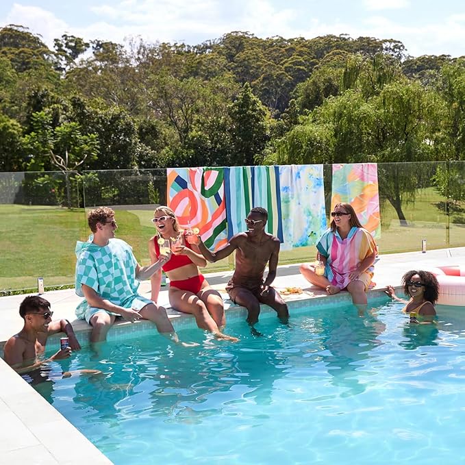 Dock & Bay Beach Towel - Quick Dry, Sand Free - Compact, Lightweight - 100% Recycled - Includes Bag - Sunset Splash - Extra Large (200x90cm, 78x35)