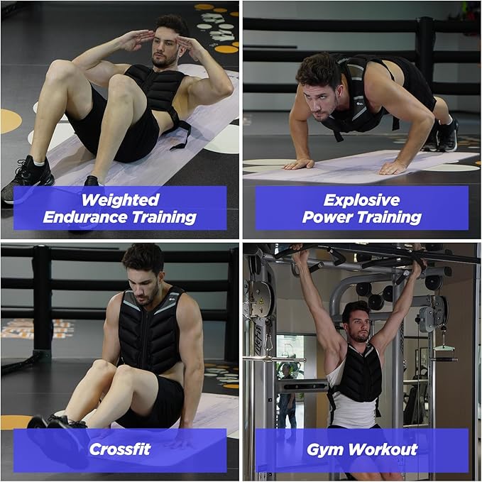 Weighted Vest for Women Men,10lb/15lb/20lb Weight Training Vest for Workout,Rucking Vest with Reflective Stripe,Body Weight Vests for Strength Training,Running,Walking,Weightlifting