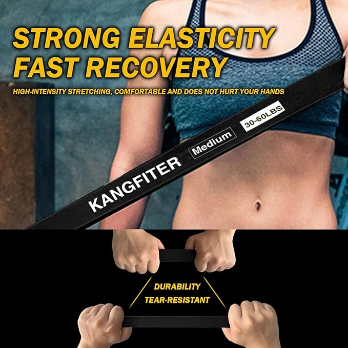 Resistance Bands for Working Out, Pull Up Bands for Men Women, Thick Heavy Resistance Band Set with Door Anchor, Elastic Exercise Bands for Body Stretching, Physical Therapy, Home Workouts