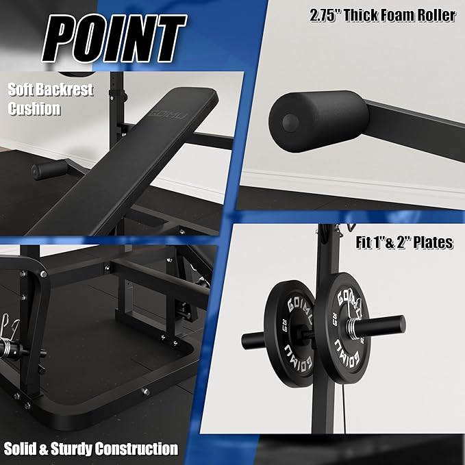 Z3 900LBS Olympic Weight Bench Set with Leg Extension, 9 in 1 Workout Press with Preacher Curl Pad and LAT Pulldown, Multi-Function Strength Training Bench for Home Gym