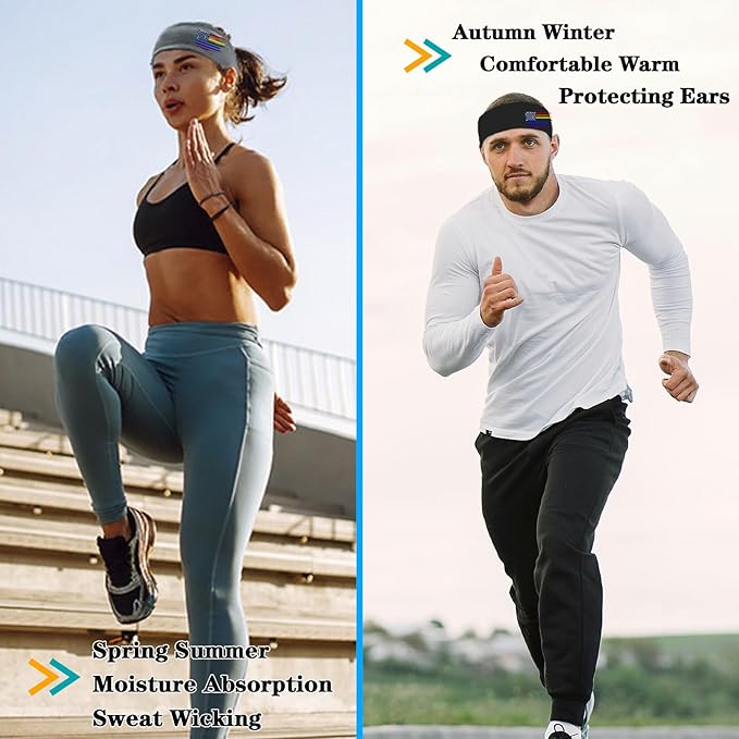 Sports Headbands for Men Sweatbands Sweat Bands Headbands Men 3pcs Workout Cooling Head Bands for Running Hairband for Tennis Football Gym Yoga