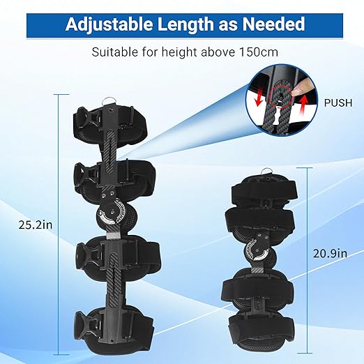 ROM Knee Brace with Shoulder Strap - Hinged Post OP Knee Brace Immobilizer Leg Braces Orthopedic Patella Knee Support Orthosis for ACL, PCL, MCL Injury, Meniscus Tear, Adjustable for Left and Right Leg