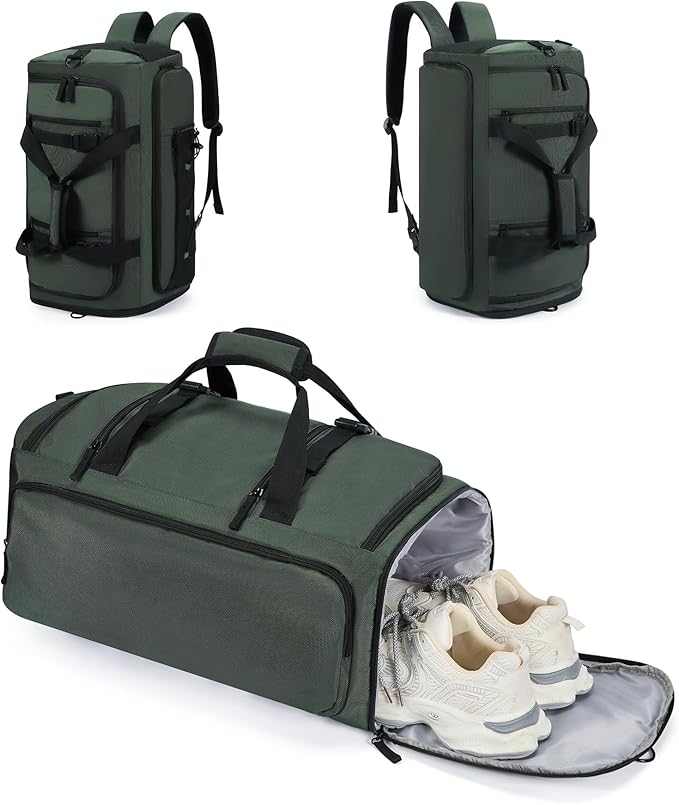 CLUCI Gym Bag for Men & Women, 35L Sports Duffle Bag for Travel,4 in 1 Weekender Bag,Overnight Backpack with Shoe Compartment,Carry on Duffel Bag for Airplane
