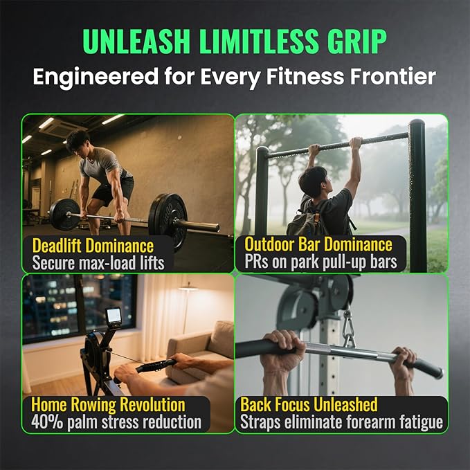 Weight Lifting Straps for Gym - Double-Layer Anti-Slip Wrist Support with Padded Straps, Heavy Duty Deadlift & CrossFit Accessories for Men/Women, Pull-Ups, Strength Training