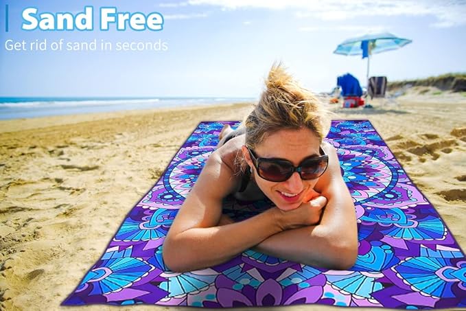 2 Pack Microfiber Thin Beach Towel Lightweight 71x32 Oversized Extra Large Sand Free Towels Quick Dry for Travel Pool Yoga Gym Sports Beach Accessories Vacation Essential Gift