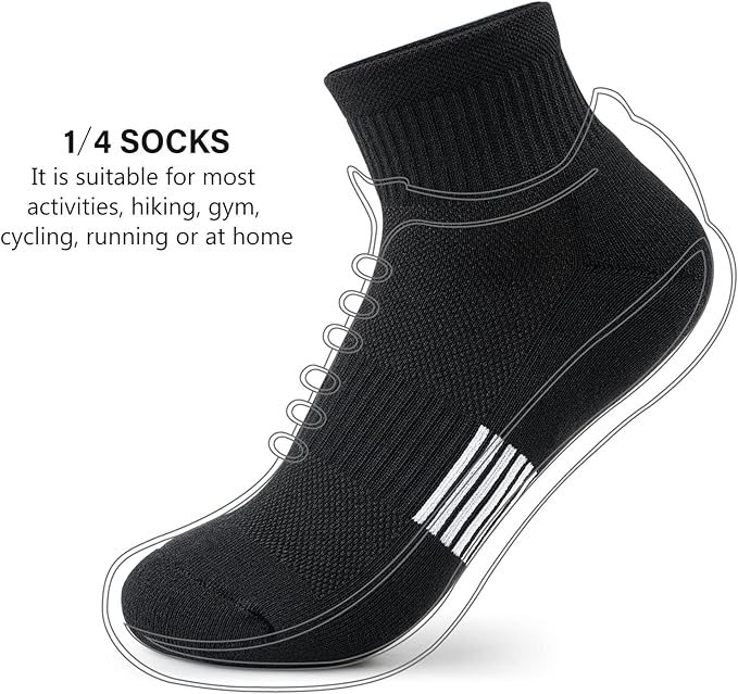 Gonii Ankle Socks Womens Athletic Thick Cushioned Running Hiking Low Cut 5-Pairs