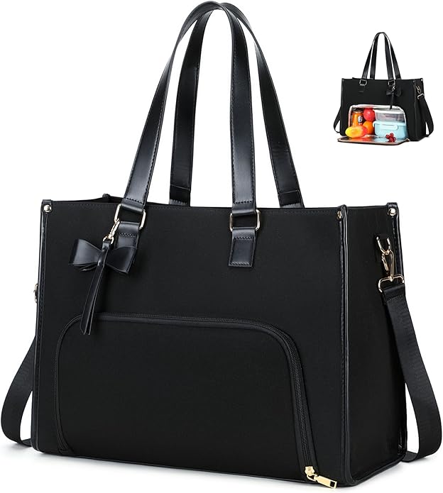 CAMTOP Lunch Tote Bag for Women,15.6 Inch Laptop Work Bag with Insulated Lunch Compartment,Water Resistant