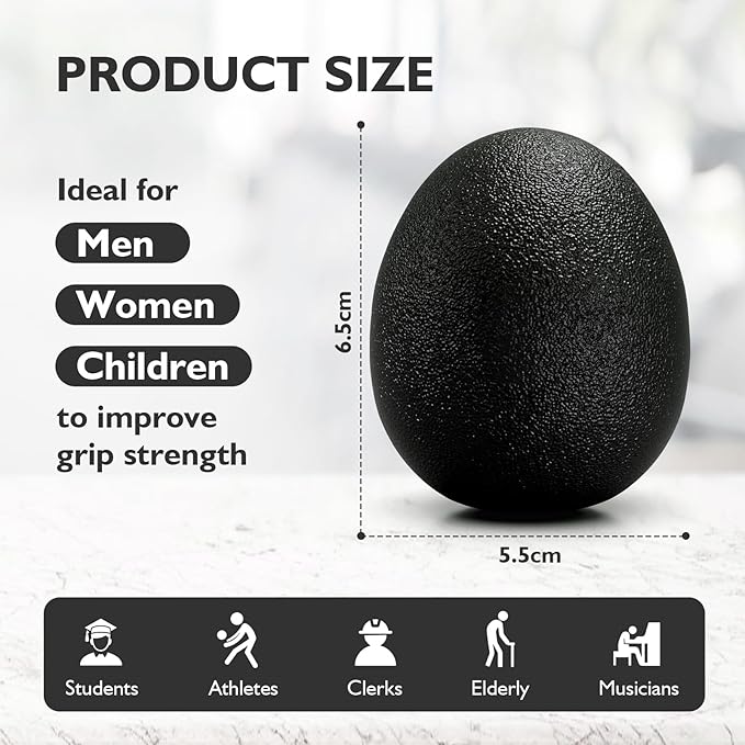 Peradix Hand Grip Strength Trainer, Stress Relief Ball, Wrist Rehab Therapy Hand Grip Equipment Ball Squishy Tools - Set of 3 Finger Resistance Exercise Squeezer