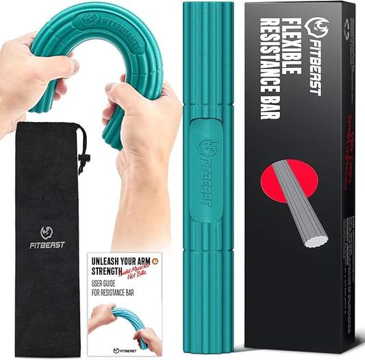 FitBeast Flex Therapy Bar, Tennis Elbow Therapy Bar - Ideal for Relieve Tendonitis Pain & Improve Grip Strength, Fitness Resistance Bar for Golfers Elbow & Tendinitis, Twist Bar for Physical Therapy